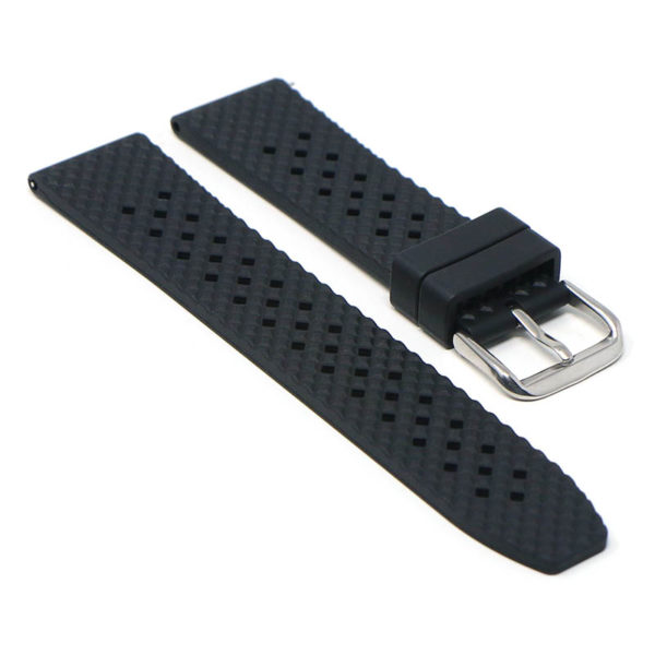 FKM Rubber Textured Band - Black by Watch Straps Canada