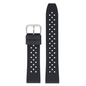 Bandeau texturé en caoutchouc FKM - Noir by Watch Straps Canada