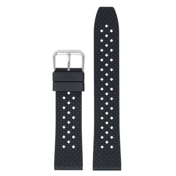 Bandeau texturé en caoutchouc FKM - Noir by Watch Straps Canada