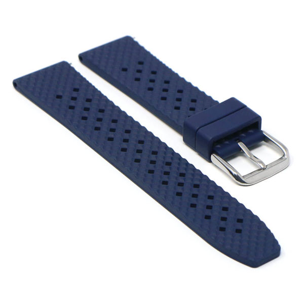 Bandeau texturé en caoutchouc FKM - Bleu par Watch Straps Canada