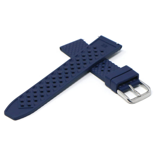 Bandeau texturé en caoutchouc FKM - Bleu par Watch Straps Canada