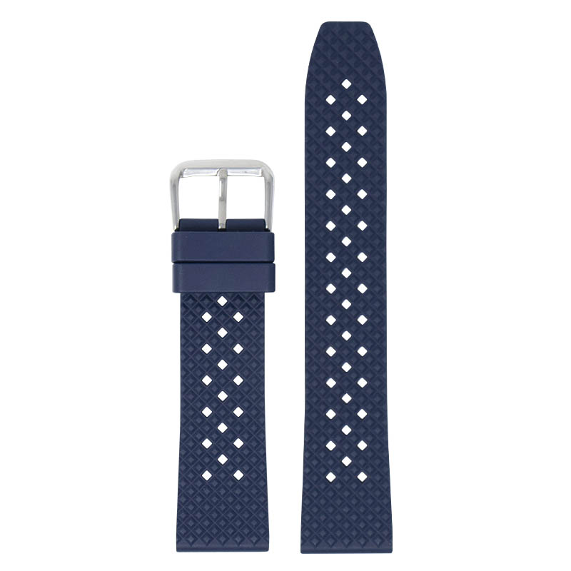 Bandeau texturé en caoutchouc FKM - Bleu par Watch Straps Canada