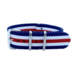 NATO watch Strap - Red, Blue & White, 5 stripes by Watch Straps Canada
