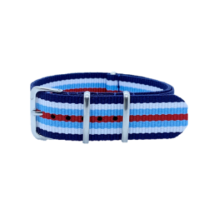 NATO watch Strap - Red, Blue & White, 7 stripes by Watch Straps Canada