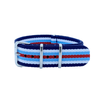 NATO watch Strap - Red, Blue & White, 7 stripes by Watch Straps Canada