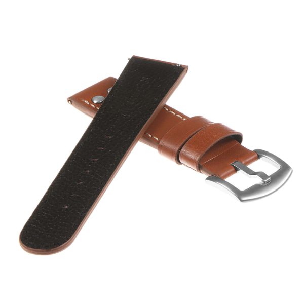 Rivets Top Grain Leather Pilot Watch Band - Brown by Watch Straps Canada