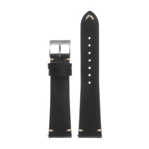 Vintage-Hand-Sewn-Top-Grain-Leather-Watch-Band-Black by Watch Straps Canada