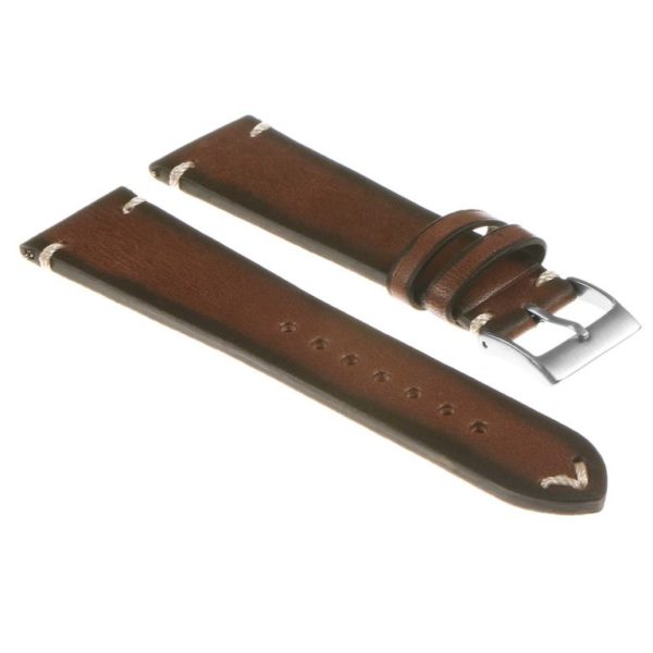 Vintage Hand Sewn Top Grain Leather Watch Band - Brown by Watch Straps Canada