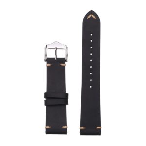 Black Crazy Horse Leather Watch Band by Watch Straps Canada.