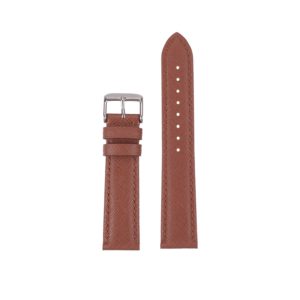 Bracelet de montre en cuir Saffiano brun par Watch Straps Canada