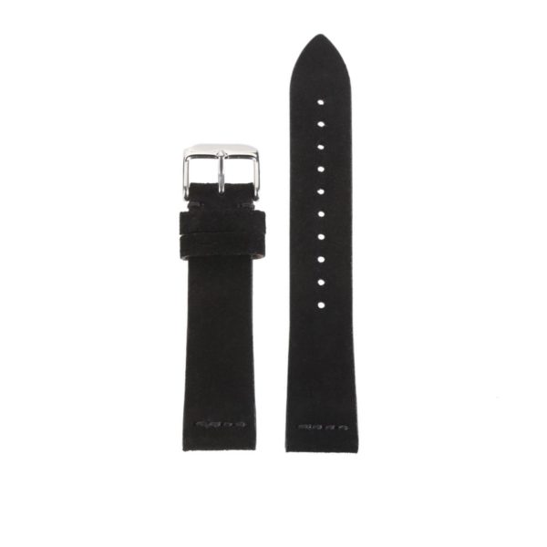 Bracelet de montre en cuir noir Suede par Watch Straps Canada