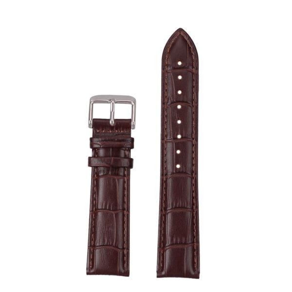 Watch Straps Canada High Quality Crocodile Embossed Top Grain Leather Watch Band Brown