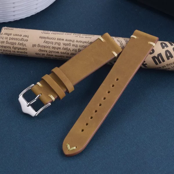 Tan Crazy Horse Leather Watch Band by Watch Straps Canada.