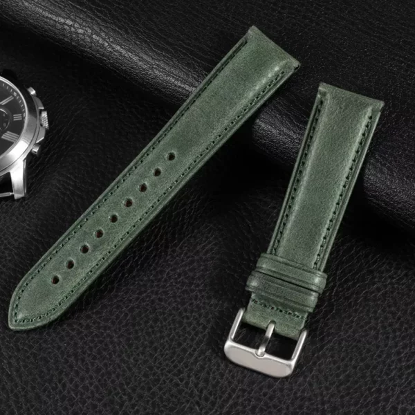 Bracelet de montre en cuir italien vert par Watch Straps Canada