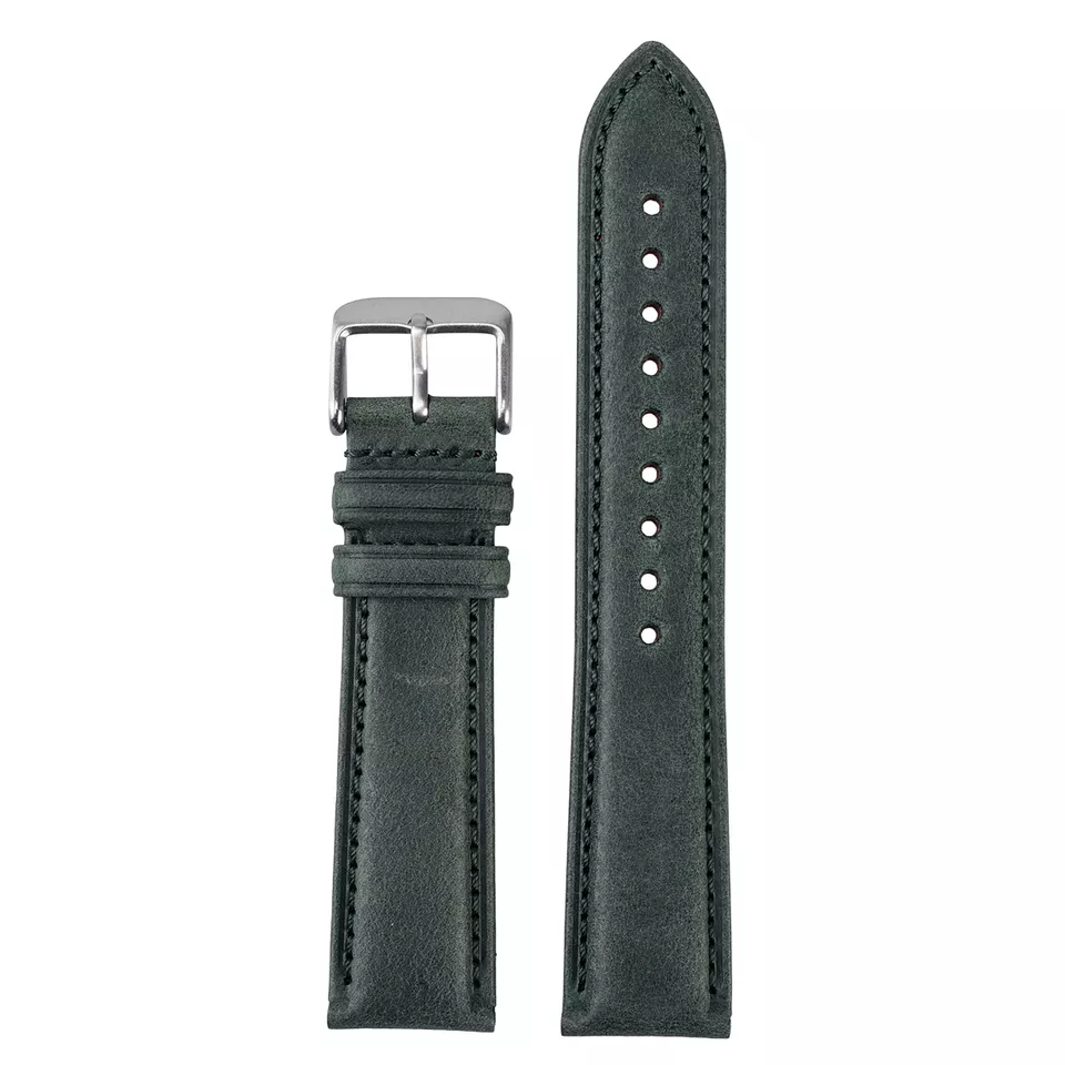 Bracelet de montre en cuir italien vert par Watch Straps Canada