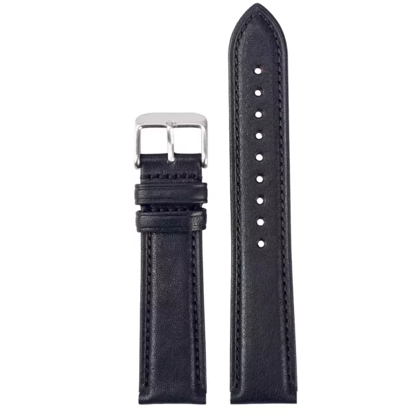Black Italian Leather Watch Band by Watch Straps Canada