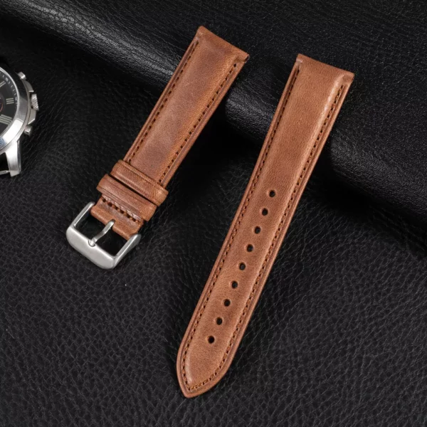 Light Brown Italian Leather Watch Band by Watch Straps Canada