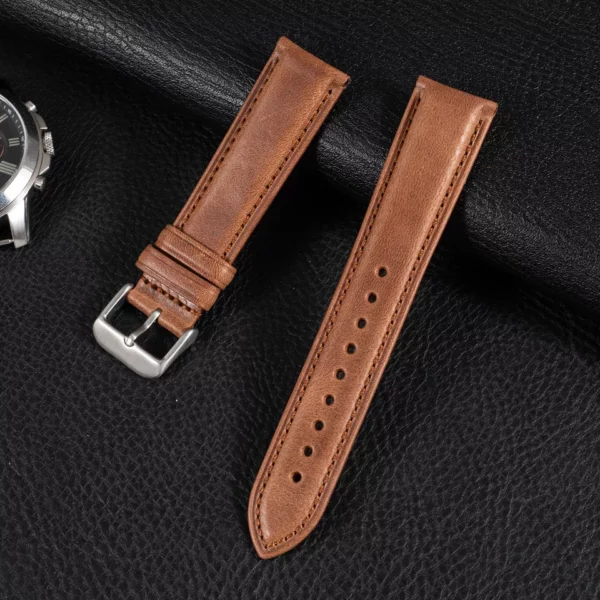 Light brun Bracelet de montre en cuir italien par Watch Straps Canada