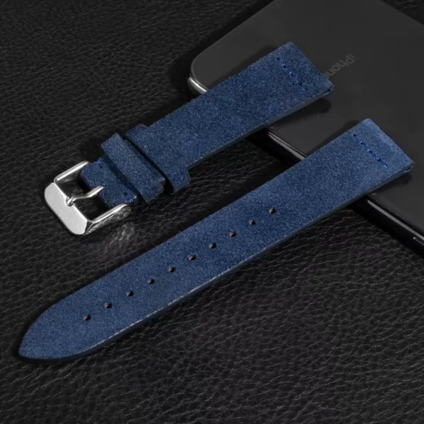 Bleu Suede Bracelet de montre en cuir par Watch Straps Canada