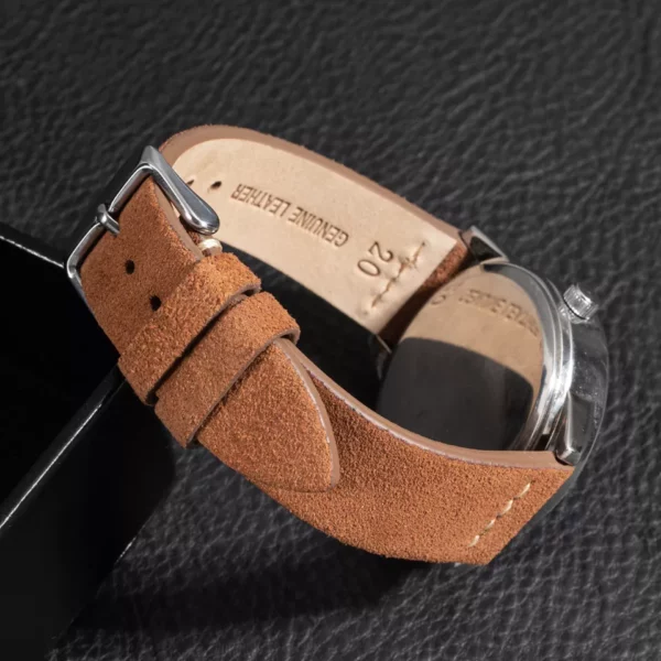 Light Brown Suede Leather Watch Band by Watch Straps Canada