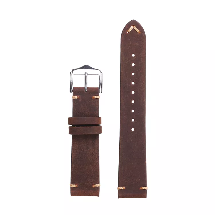 brun Bracelet de montre en cuir Crazy Horse par Watch Straps Canada.