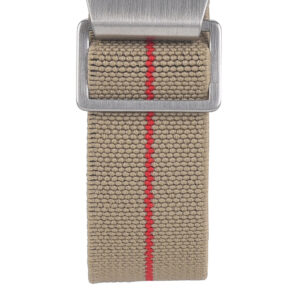 Marine Nationale - Elastic NATO Watch Strap - Beige & Red by Watch Straps Canada