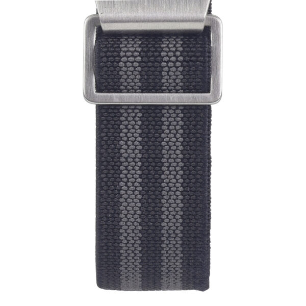 Marine Nationale - Elastic NATO Watch Strap - Black & Grey 5 Stripes by Watch Straps Canada