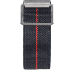 Marine Nationale - Bracelet de montre élastique NATO - Noir et rouge par Watch Straps Canada