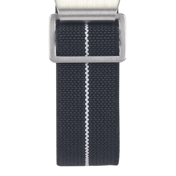 Marine Nationale - Elastic NATO Watch Strap - Black & White by Watch Straps Canada