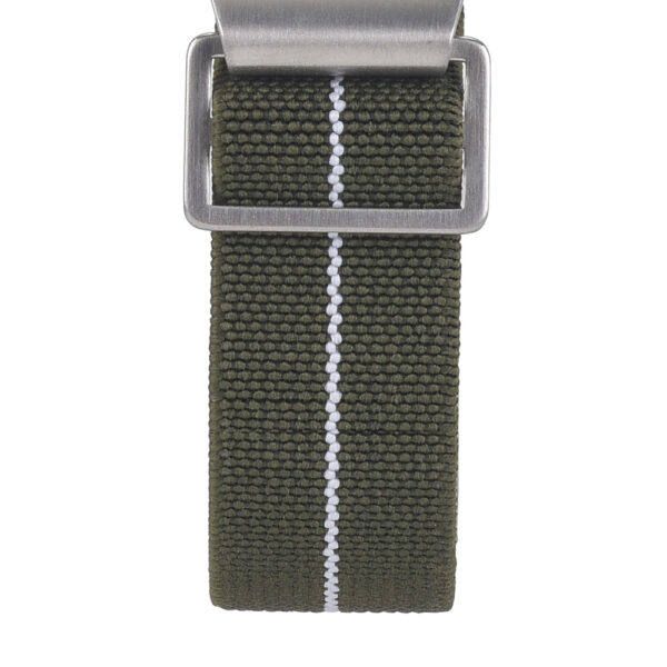 Marine Nationale - Elastic NATO Watch Strap - Army Green & White by Watch Straps Canada