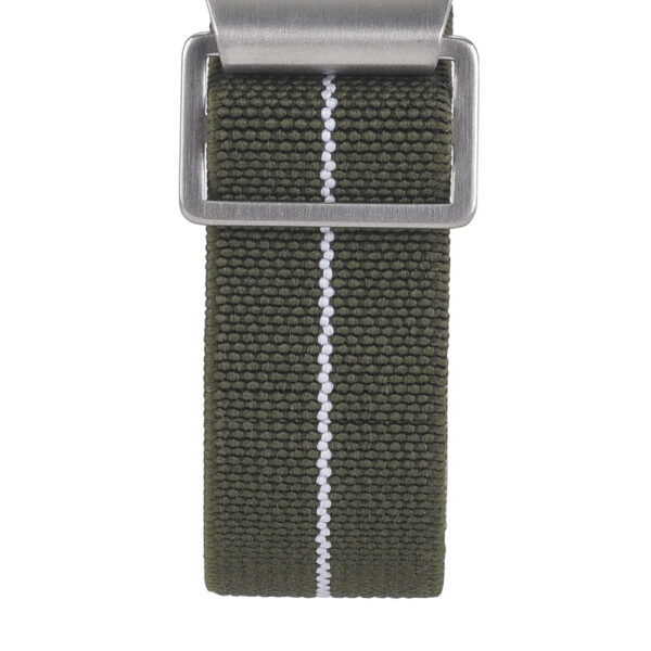 Marine Nationale - Bracelet de montre élastique NATO - Vert armée et blanc par Watch Straps Canada