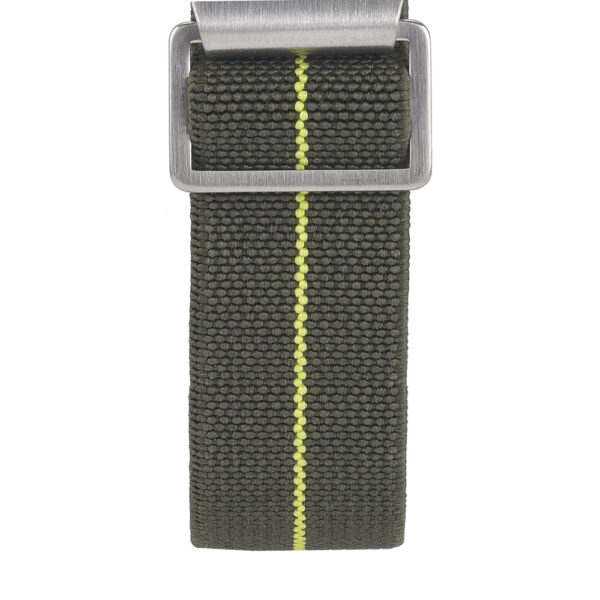 Marine Nationale - Bracelet de montre élastique NATO - Vert et jaune par Watch Straps Canada