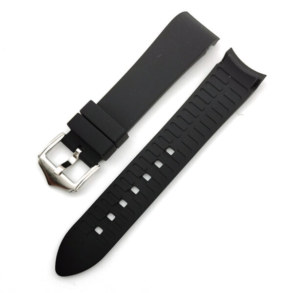 Curved Ends Silicone Watch Strap in Black by Watch Straps Canada