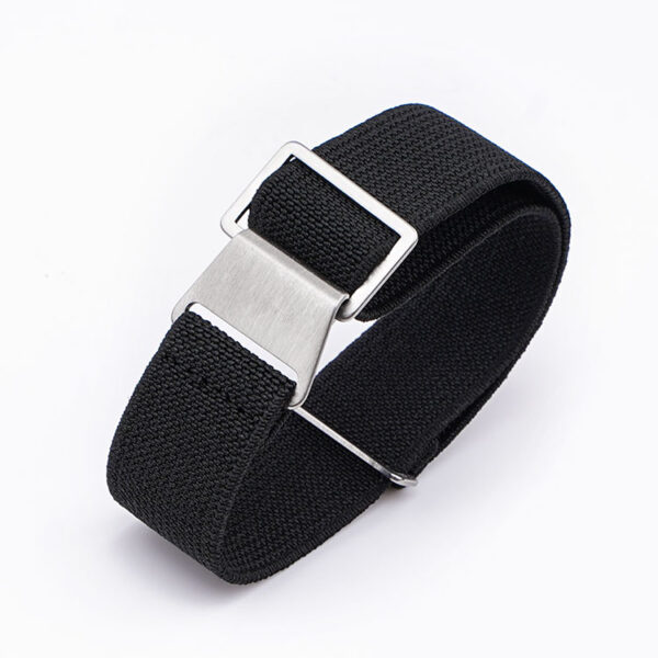 Marine Nationale - Elastic NATO Watch Strap - Black by Watch Straps Canada