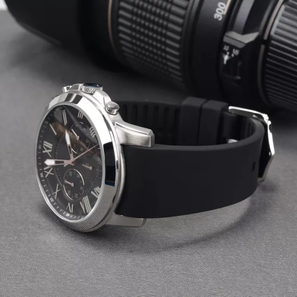 Bracelet de montre en silicone à extrémités incurvées en noir par Watch Straps Canada