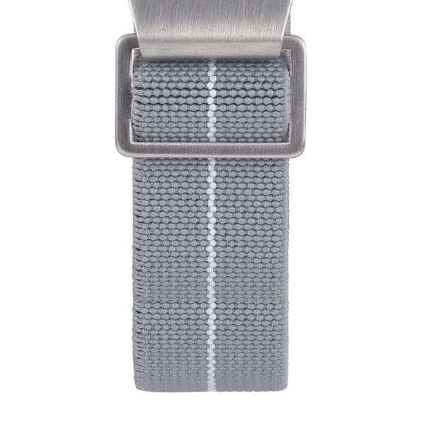 Marine Nationale - Bracelet de montre élastique NATO - Gris et blanc par Watch Straps Canada