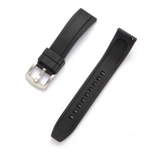 Smooth FKM Rubber Watch Band in black by Watch Straps Canada