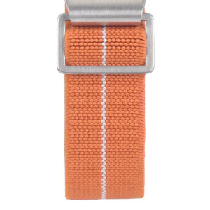 Marine Nationale - Bracelet montre élastique NATO - Orange et blanc par Watch Straps Canada