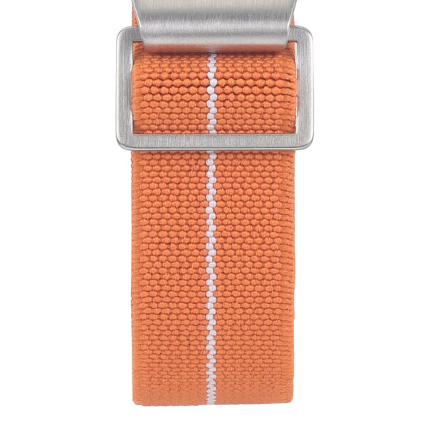 Marine Nationale - Bracelet montre élastique NATO - Orange et blanc par Watch Straps Canada