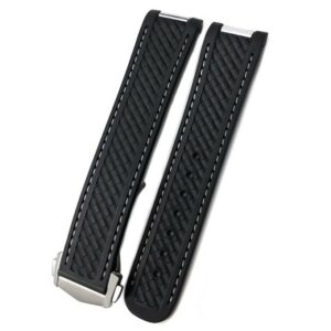 Rubber Watch Band for Omega Seamaster Aqua Terra in Black by Watch Straps Canada