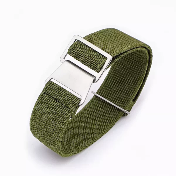 Marine Nationale - Bracelet de montre élastique NATO - Vert Armée par Watch Straps Canada