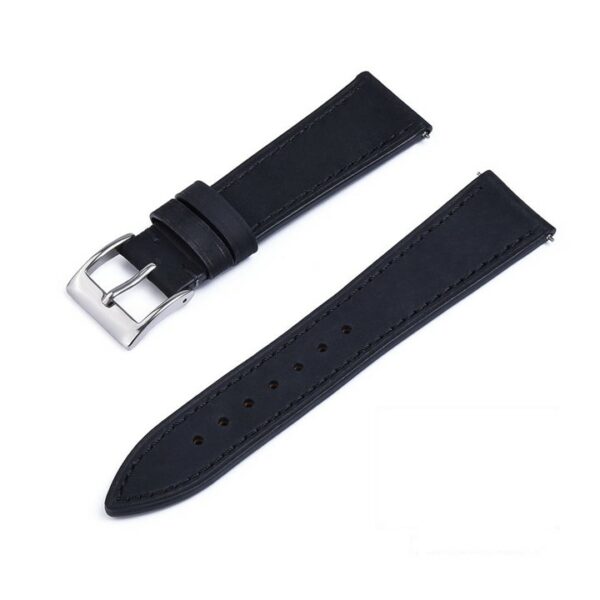 Black premium leather strap by watch straps canada