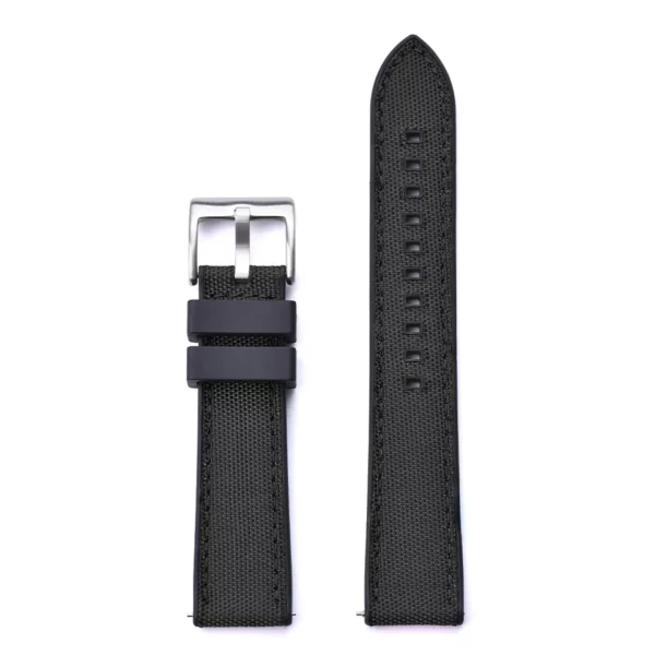 Watch Straps Canada Sailcloth and FKM rubber band in Black