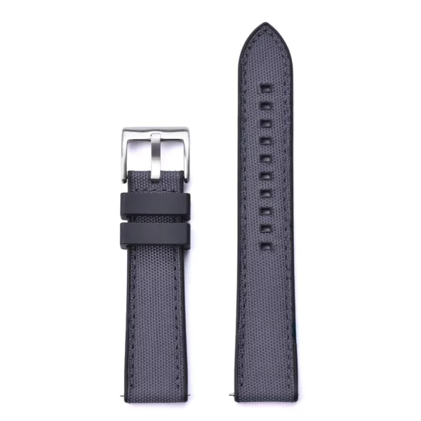 Watch Straps Canada Toile de voile et élastique FKM en gris