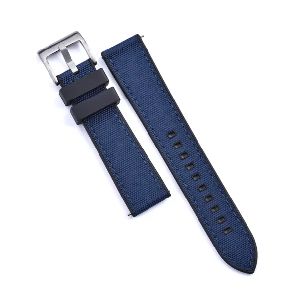 Watch Straps Canada Toile de voile et élastique FKM en bleu