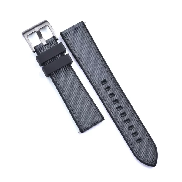 Watch Straps Canada Toile de voile et élastique FKM en gris