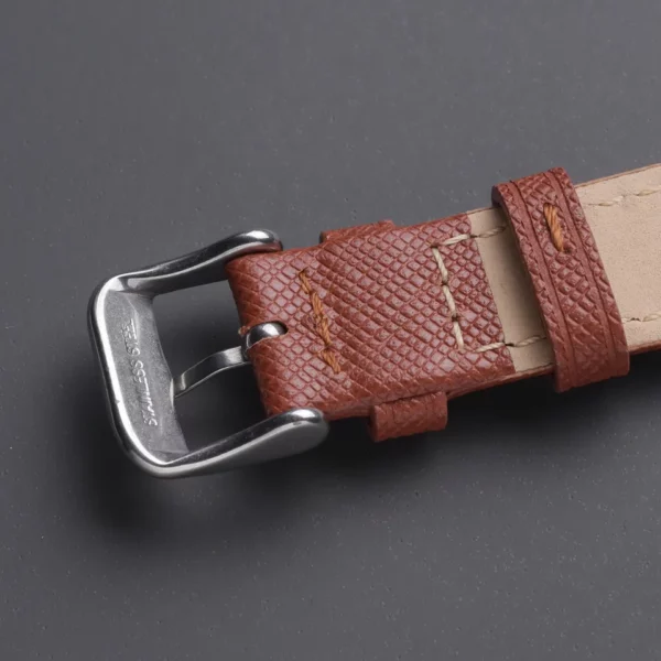 Bracelet de montre en cuir Saffiano brun par Watch Straps Canada