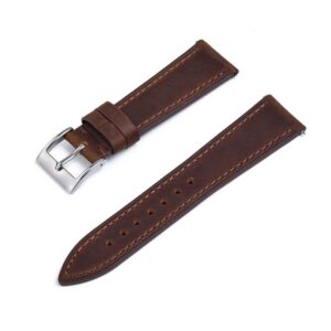 Brown premium leather strap by watch straps canada