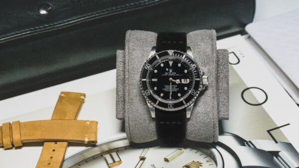 Rolex Submariner on Suede Watch Strap from Watch Straps Canada