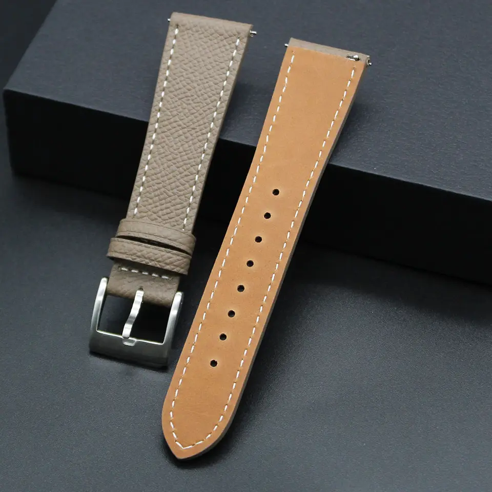 Watch Straps Canada Epsom Leather watch band in Taupe